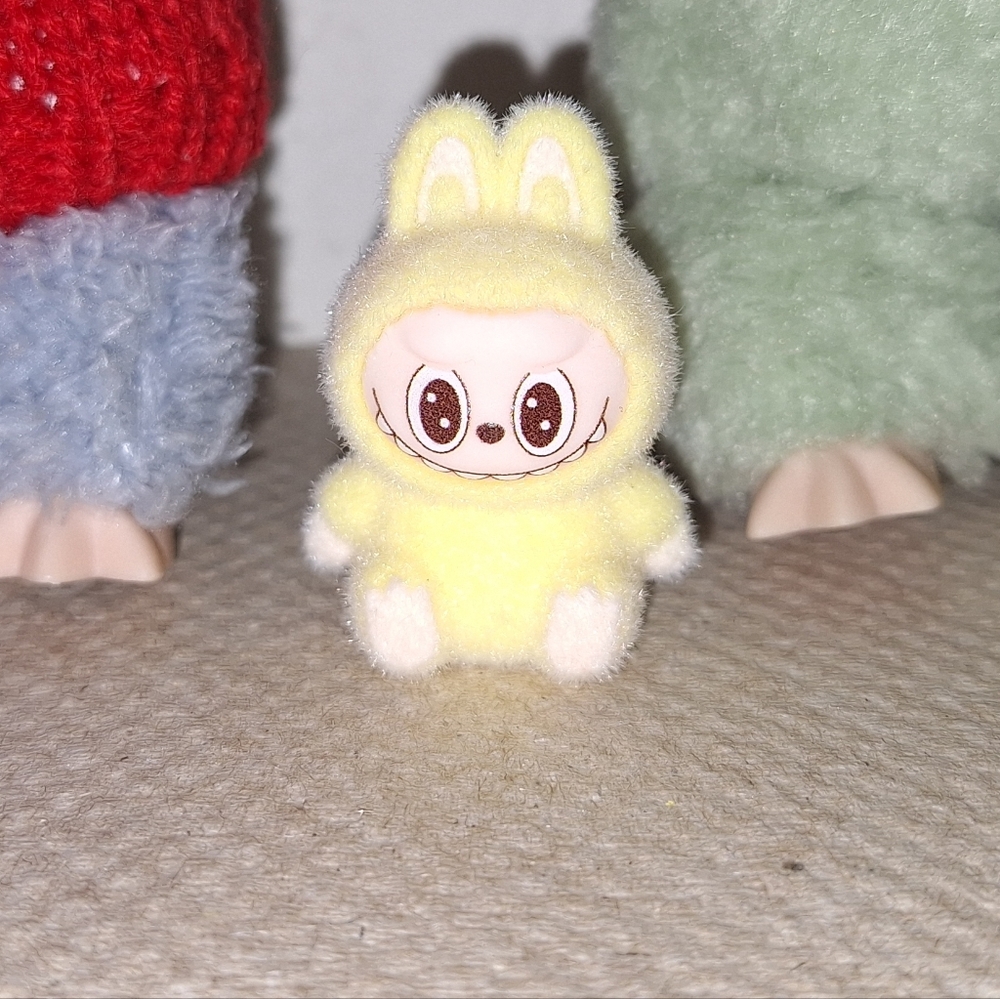 Miniature Plush Yellow Velvet Figure Sitting